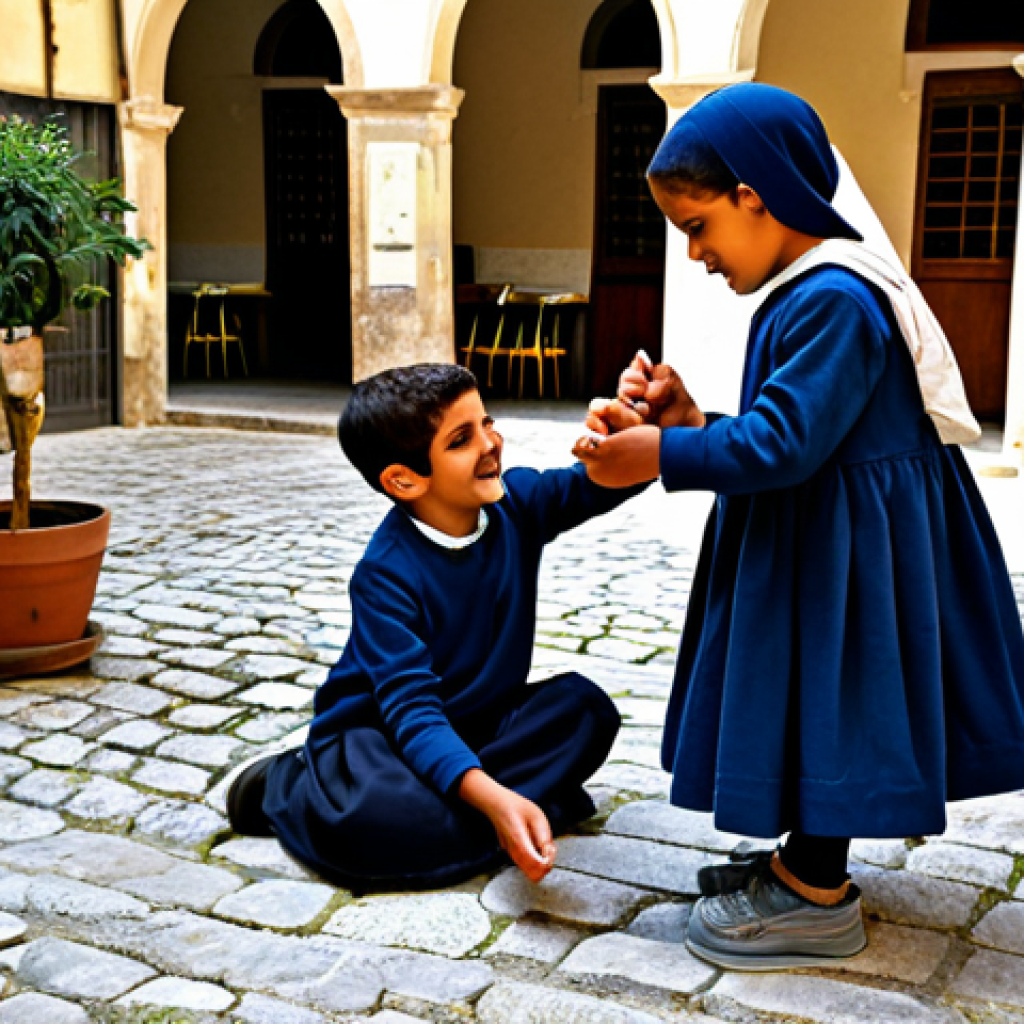 이스라엘의 전통 놀이와 게임 - Hamesh Avanim (Five Stones)**

A group of fully clothed children playing Hamesh Avanim (Five Stones)...
