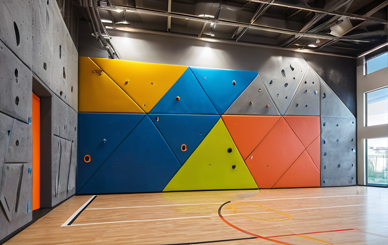 이스라엘에서의 실내 클라이밍 - **Prompt 1: Modern Tel Aviv iClimb Gym - Dynamic Lead and Bouldering**
    "A wide-angle, high-resol...