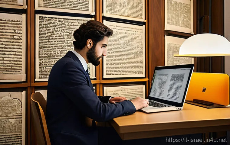 이스라엘의 역사적 문서 보존 프로젝트 - **The Meticulous Digitalization of an Ancient Italian Manuscript**
    A close-up, high-resolution p...