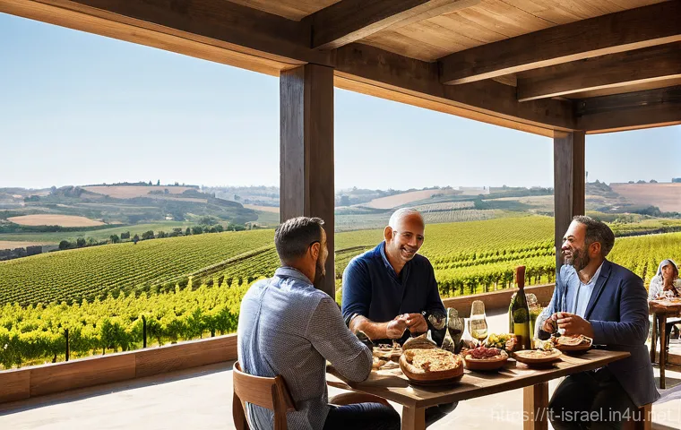 이스라엘의 와인 제조 과정과 역사 - **"A breathtaking, panoramic photograph capturing the unique and diverse terroir of Israeli wine reg...