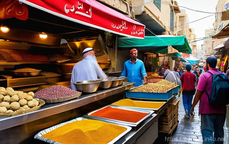 이스라엘 전통 시장의 유래 - **Mahane Yehuda Market - Daytime Culinary Extravaganza:** A vibrant, bustling wide-angle shot of Jer...