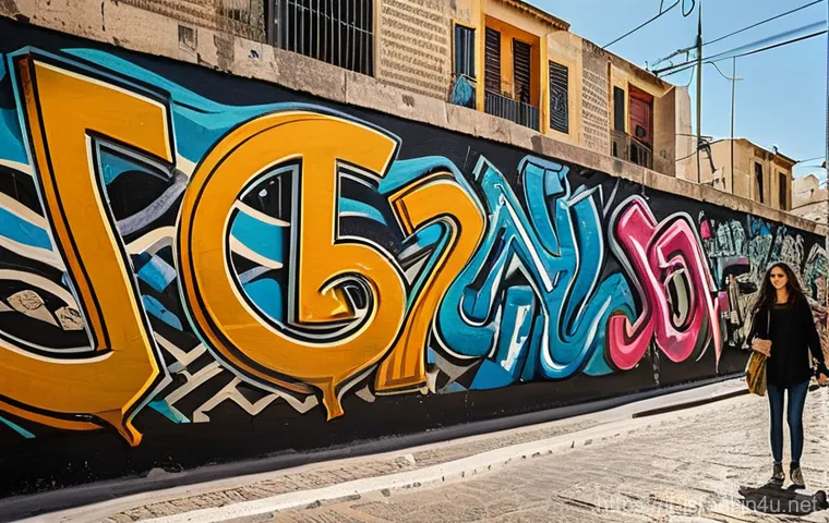 이스라엘의 현대 예술 전시회 - **Prompt:** A dynamic and vibrant street art scene in Tel Aviv's Florentin neighborhood. The image f...