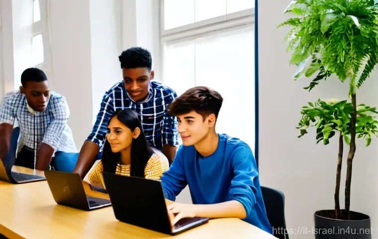 이스라엘의 사회적 기업 성공 사례 - **Prompt 1: Collaborative Tech for Sustainable Agriculture**
    "A group of diverse young adults, i...