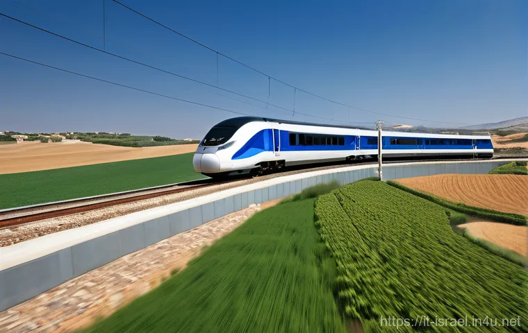 이스라엘 주요 도시 간 기차 여행 - **Image Prompt 1: High-Speed Journey through the Israeli Landscape**
    A modern, sleek Israel Rail...