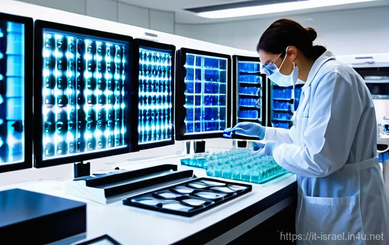 이스라엘에서의 대학 연구 프로그램 - A vibrant and energetic scene depicting a diverse group of young researchers (male and female, vario...