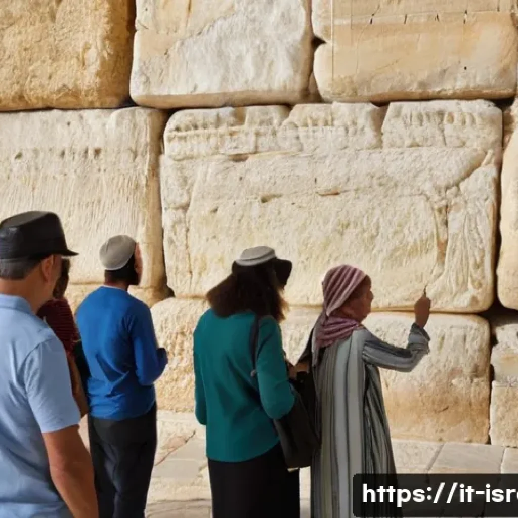 이스라엘 패키지여행 vs 자유여행 - **Prompt:** A diverse group of travelers, consisting of men and women of various ages, are attentive...