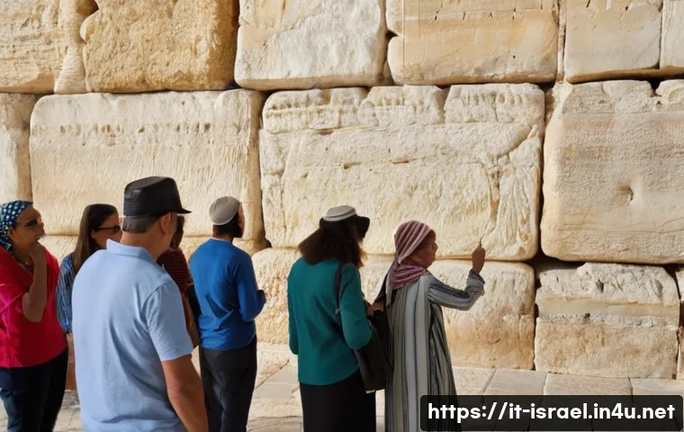 이스라엘 패키지여행 vs 자유여행 - **Prompt:** A diverse group of travelers, consisting of men and women of various ages, are attentive...