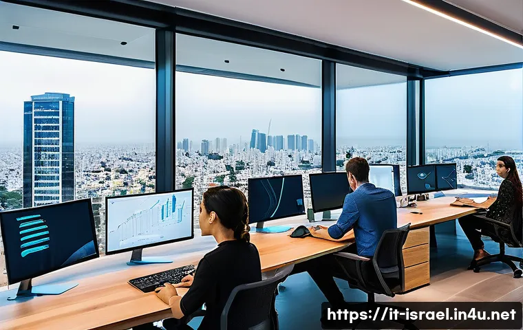이스라엘의 주요 경제 정책 - **Prompt 1: Israeli High-Tech Innovation Hub**
    "A vibrant, modern, and spacious open-plan office...