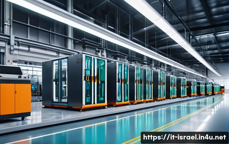 이스라엘 스타트업과 유럽 기업 협력 - A modern European smart factory interior showcasing advanced Industry
