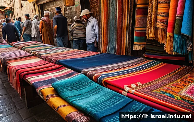 이스라엘에서 구매할 수 있는 독특한 기념품 - A vibrant Middle Eastern market scene in Jerusalem’s Mahane Yehuda, featuring colorful stalls brimmi...
