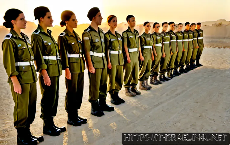 이스라엘 군복무 제도와 생활 - Photorealistic documentary-style scene of young adult Israeli military recruits, diverse men and wom...